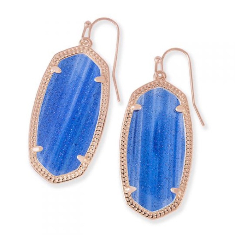 Kendra Scott BNIB Navy Dusted Glass Elle Earrings